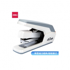 得力(deli)省力型订书机/订书器 适配24/6,26/6及24/8订书钉 办公用品 白色0371