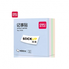 得力(deli)400张4色浅调系列淡彩简约便签纸便利贴 76*76mm便签本N次贴记事贴办公用品 21550