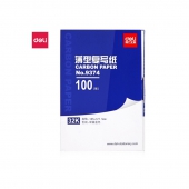 得力(deli)32K经济耐用薄型复写纸(12.7*18.5cm) 100张/盒 财务用品 蓝9374